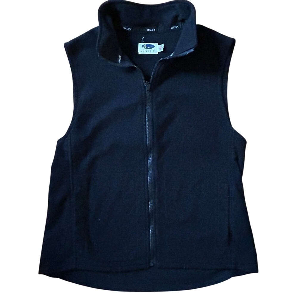 Haley Black Fleece Vest Sz L